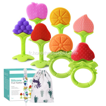 Jouets de dents de fruits en silicone